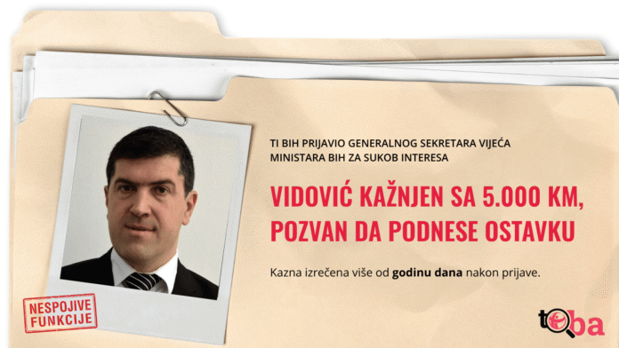 Vidović kažnjen sa 5.000 KM uz naredbu podnese ostavku zbog sukoba interesa (3)